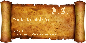 Must Balabán névjegykártya